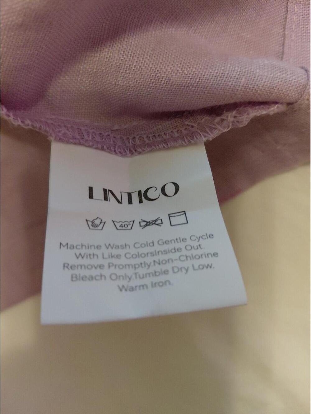 Lintico Linen Top V-Neck Half Sleeve Violette Sz S EUC - Picture 9 of 15